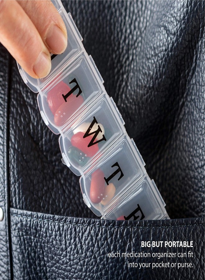 Deke Home - Weekly Pill Organizer (2 Pack), 7 Day Pill Box with Large Compartments & Snap-Shut Lids, Easy Open, BPA Free Plastic Medicine Organizer for Pills, Vitamins & Supplements, Travel Friendly - Image 4